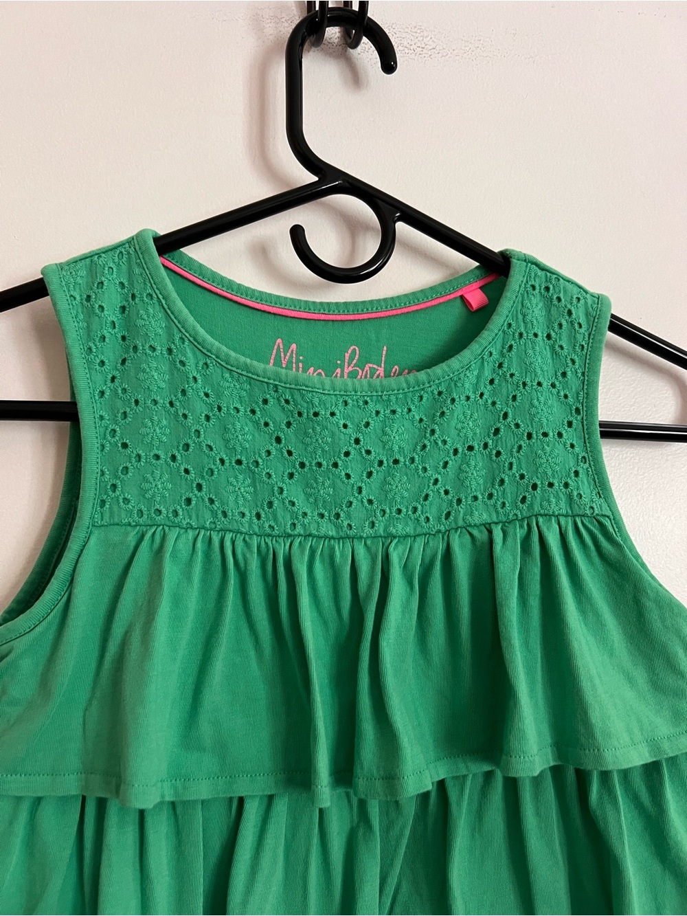 Mini Boden Green Tiered Ruffle Tank Top - Picture 2 of 8